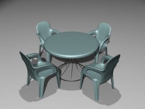 plustic table chair set_0 Modelo 3D