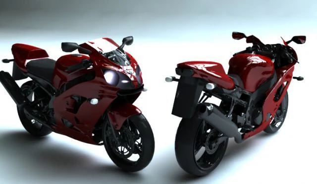 kawasaki zx9r 3D Model .c4d .max .obj .3ds .fbx .stl .blend