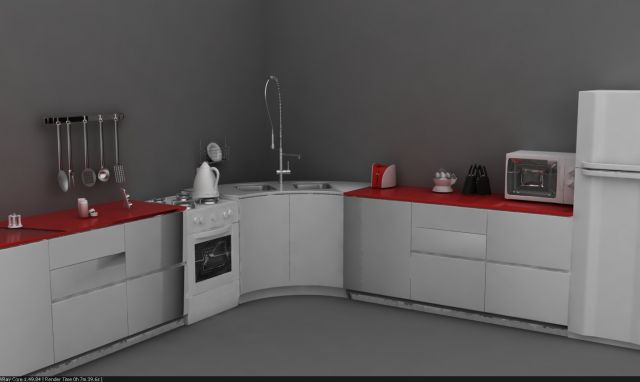 kitchen Model 3D .c4d .max .obj .3ds .fbx .stl .blend 