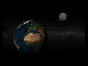 earth n moon model 3D Model