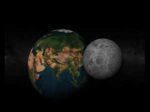 earth n moon model 3D Model
