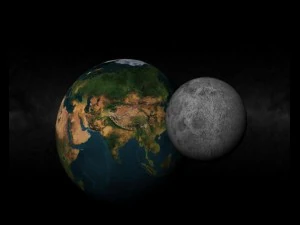 earth n moon model 3D Model