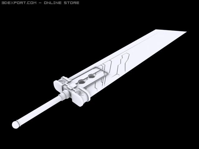 bustersword 3D Model .c4d .max .obj .3ds .fbx .stl .blend