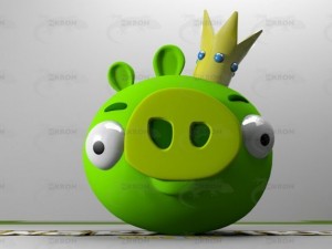 king pig - angry birds Modèle 3D