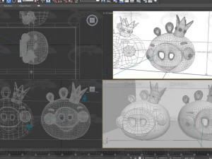 king pig - angry birds Modèle 3D