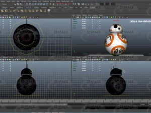 bb-8 star wars droid rigged 3D Model