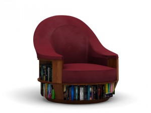 armchair bookcase Modello 3D
