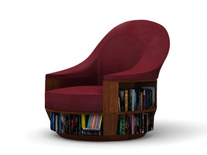 armchair bookcase Model 3D