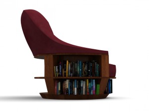 armchair bookcase Model 3D