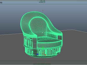 armchair bookcase Model 3D