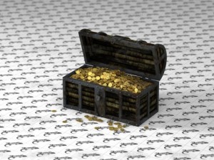 chest with golden coins 3D Модель