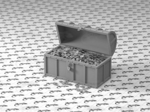 chest with golden coins 3D Модель