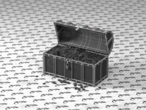 chest with golden coins 3D Модель