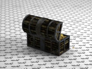 chest with golden coins 3D Модель