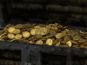 chest with golden coins 3D Модель