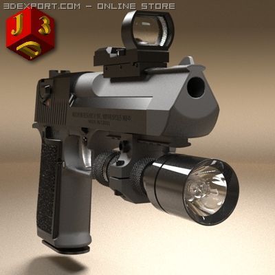 desert eagle pistol 1 3D Model .c4d .max .obj .3ds .fbx .stl .blend