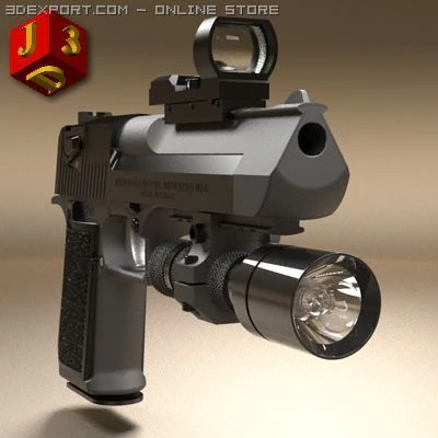 desert eagle pistol 1 3D Model .c4d .max .obj .3ds .fbx .stl .blend 