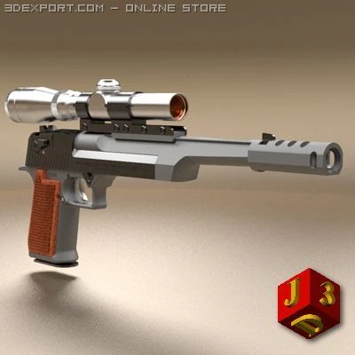 desert eagle pistol 2 3D Model .c4d .max .obj .3ds .fbx .stl .blend 
