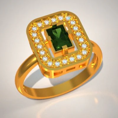 ring with emerald stl 3D Model .c4d .max .obj .3ds .fbx .stl .blend