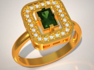 ring with emerald stl 3D Model