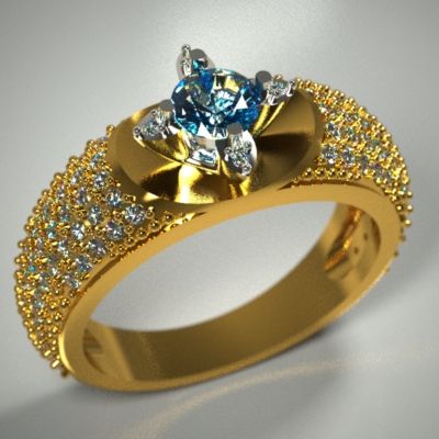 ring with topaz stl Model 3D .c4d .max .obj .3ds .fbx .stl .blend 