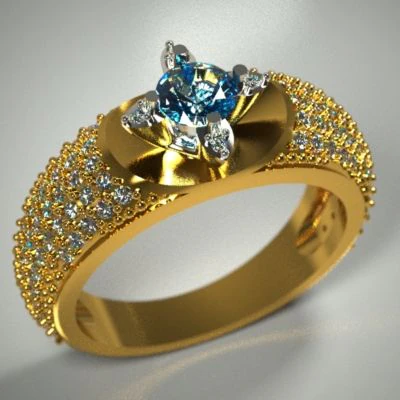 ring with topaz stl 3D Model .c4d .max .obj .3ds .fbx .stl .blend 