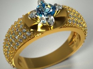 ring with topaz stl Model 3D