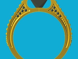ring with square topaz 3D 모델