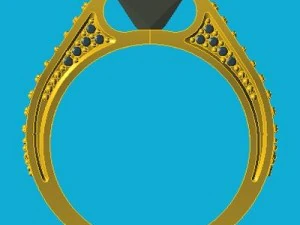 ring with square topaz 3D Model
