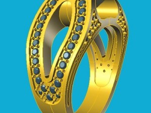 ring with square topaz 3D 모델