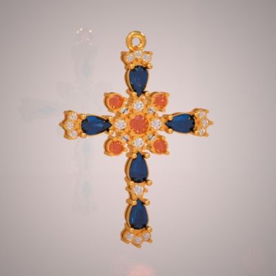 jewellery cross 2 3D Model .c4d .max .obj .3ds .fbx .stl .blend
