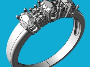 ring with 3 ovals 3D Модель