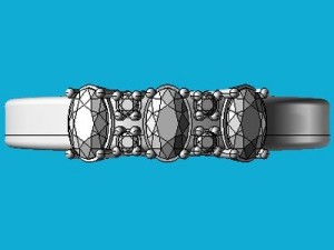 ring with 3 ovals 3D Модель