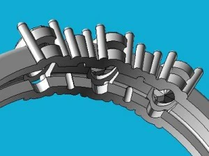 3개의 타원이 있는 반지 3D 모델