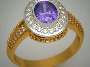 Ring mit Amethyst 3D Modell