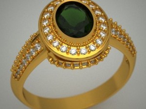 ring with amethyst. Model 3D