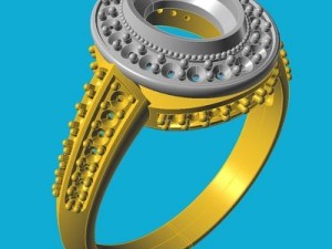 ring with amethyst. Model 3D