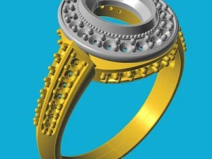 ring with amethyst 3D Model