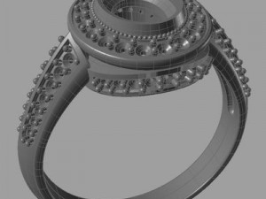 ring with amethyst. Model 3D