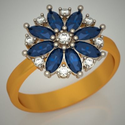 ring with 8 saphirs 3Dモデル .c4d .max .obj .3ds .fbx .stl .blend 