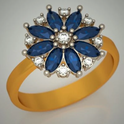 ring with 8 saphirs 3D Model .c4d .max .obj .3ds .fbx .stl .blend