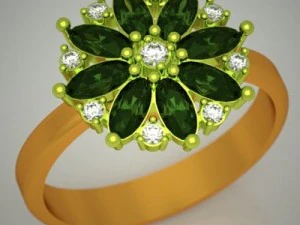 ring with 8 saphirs 3D Model