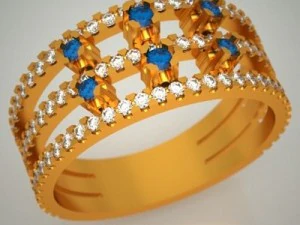 ring three strips 3D Model