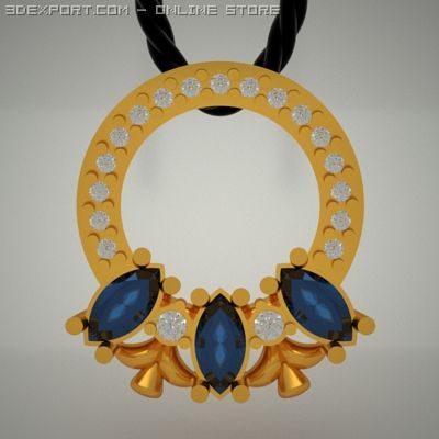 pendant ring 3D Model .c4d .max .obj .3ds .fbx .stl .blend