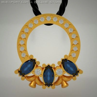 pendant ring 3D Model .c4d .max .obj .3ds .fbx .stl .blend