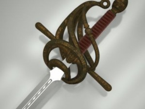 italian sword striscia 3D Model
