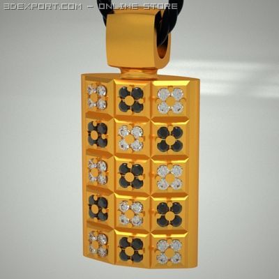 pendant chessboard 3D Model .c4d .max .obj .3ds .fbx .stl .blend