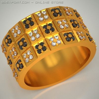 ring "chessboard" 3D Model .c4d .max .obj .3ds .fbx .stl .blend 