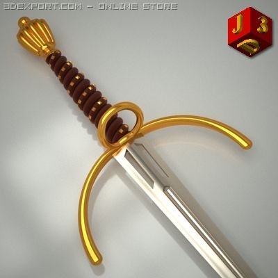 italian dagger pistolese 3D Модель .c4d .max .obj .3ds .fbx .stl .blend 