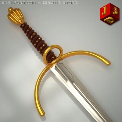 italian dagger pistolese 3D Model .c4d .max .obj .3ds .fbx .stl .blend 
